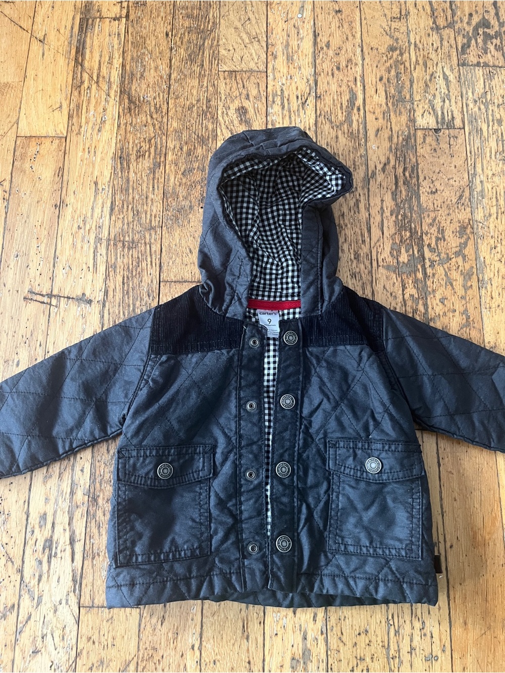 Quilted hooded baby jacket